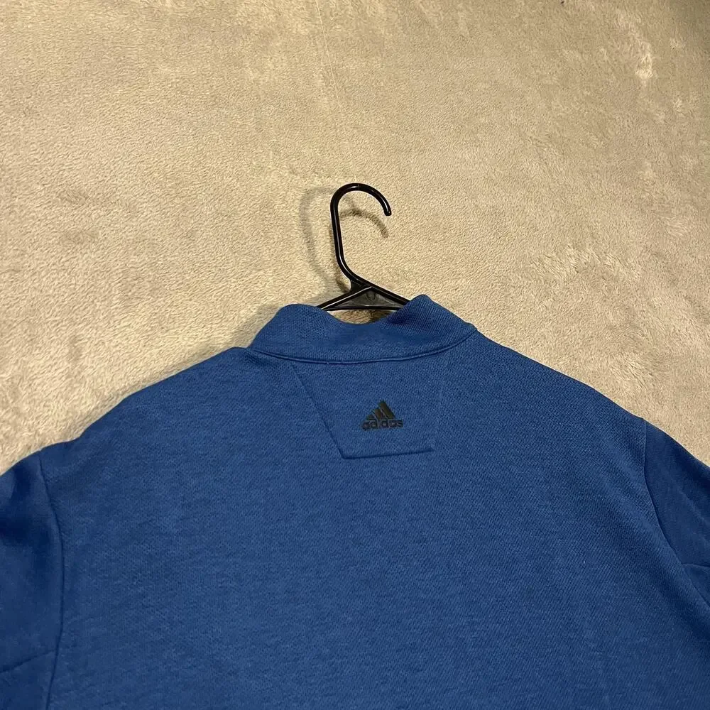 Adidas Adi Perform Golf Pullover Mens XL Blue 1/4 Zip Mock Neck Fleece